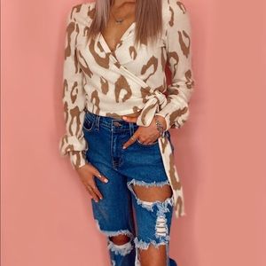 Cheetah wrap top